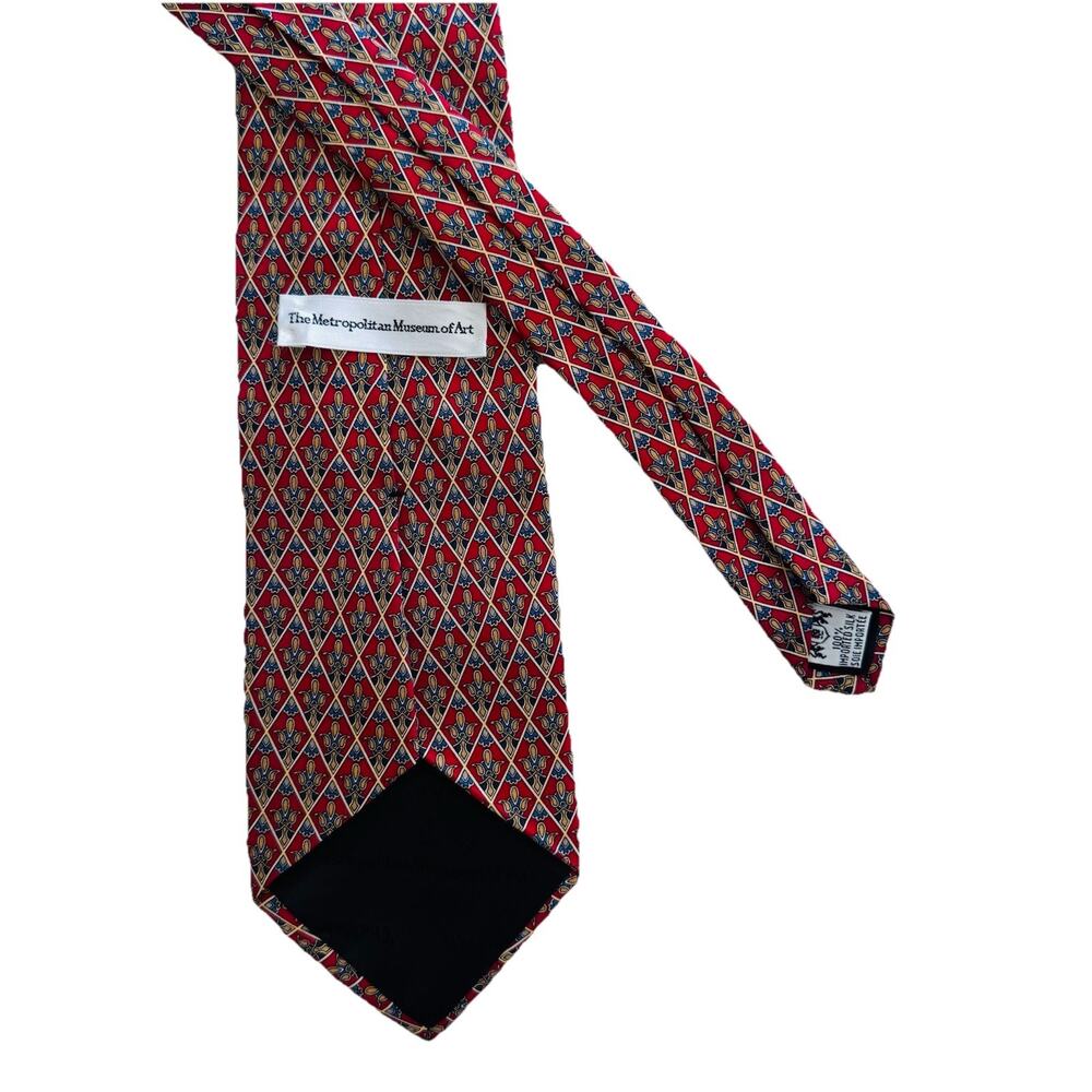 The Metropolitan Museum of Art Red Print Mens Silk Neck Tie 4 x 58 Academia